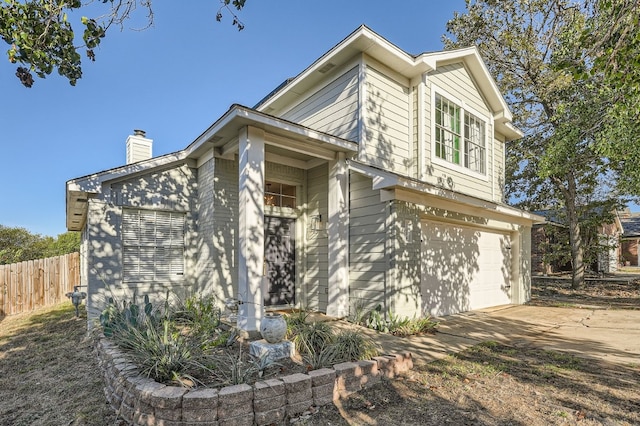 view of home's exterior with a garage