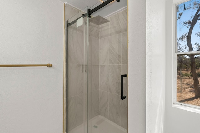 bathroom featuring walk in shower