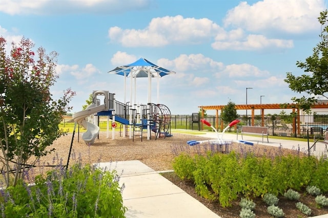 community playground with fence