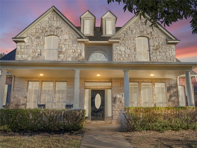 view of front of property with a porch