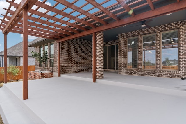 view of patio with a pergola