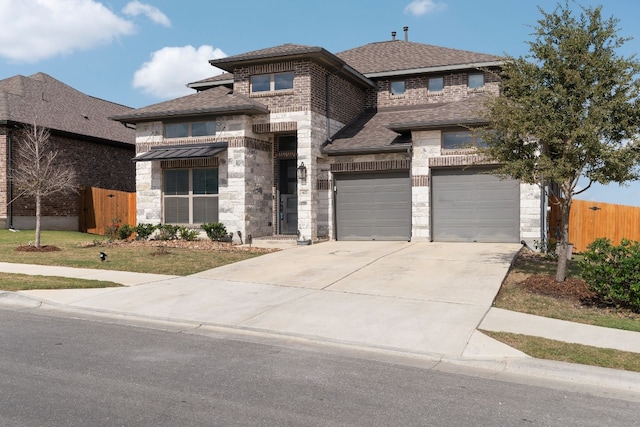 view of front of house with a garage