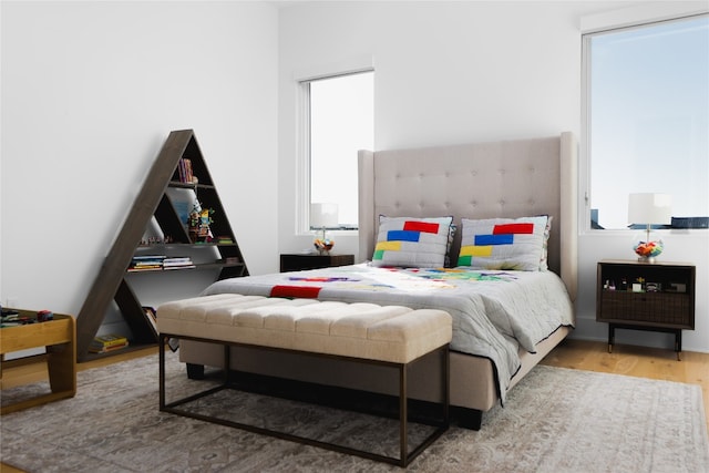 bedroom featuring light hardwood / wood-style flooring