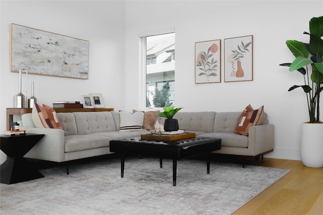 living room with hardwood / wood-style floors