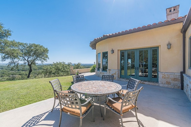 view of patio / terrace featuring french doors