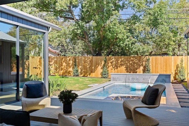 2606 Cavileer Ave, Austin, TX 78757 - wooden deck with a fenced backyard