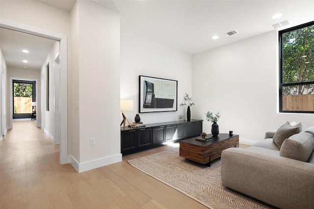 2606 Cavileer Ave, Austin, TX 78757 - living area featuring plenty of natural light, light wood-type flooring, and recessed lighting