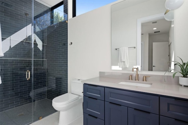 2606 Cavileer Ave, Austin, TX 78757 - full bath with vanity, a shower stall, and tile patterned flooring
