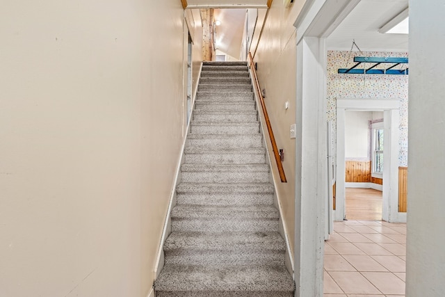 stairs with carpet floors