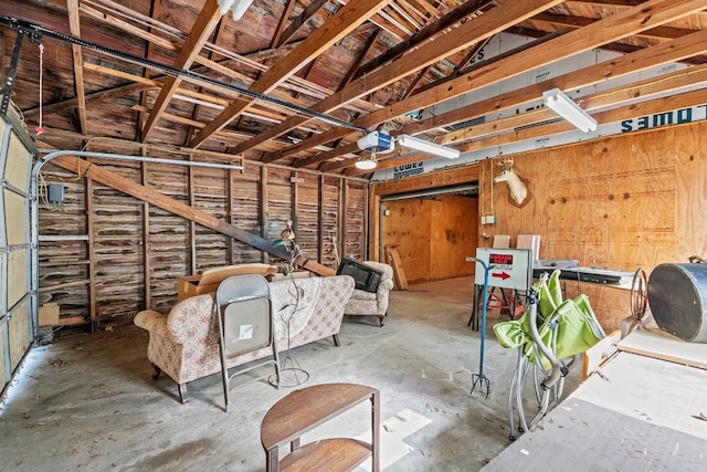 garage featuring a garage door opener