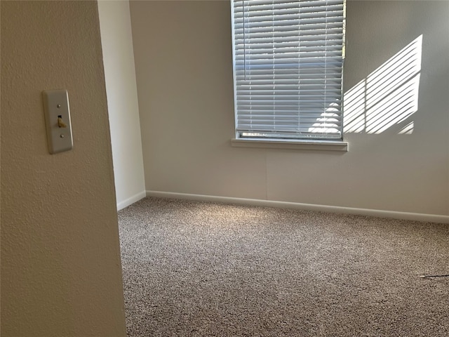 unfurnished room featuring carpet