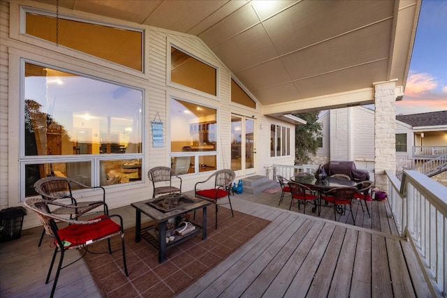 view of deck at dusk