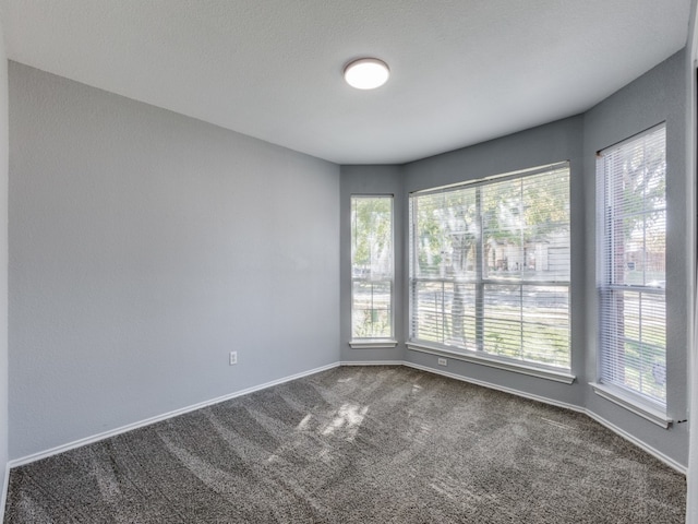 empty room featuring a healthy amount of sunlight, carpet flooring, and baseboards
