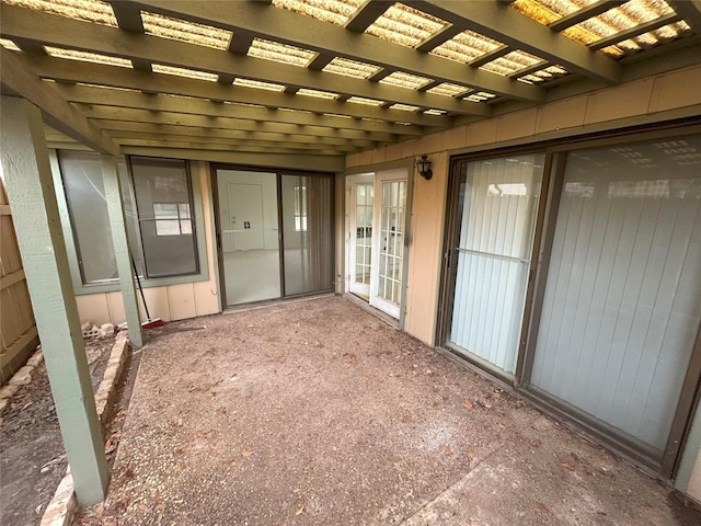 interior space with a pergola