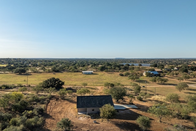 birds eye view of property featuring a rural view