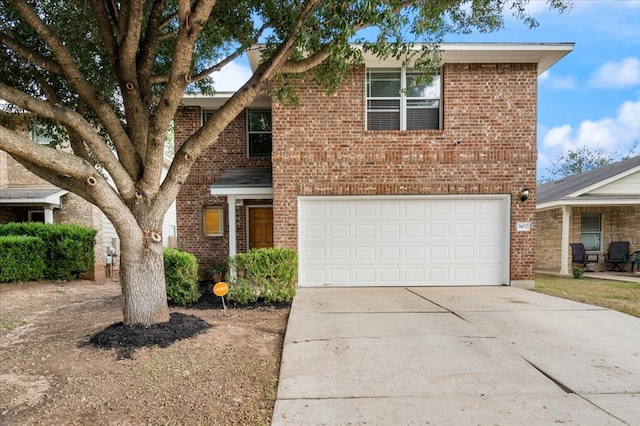 front facade with a garage