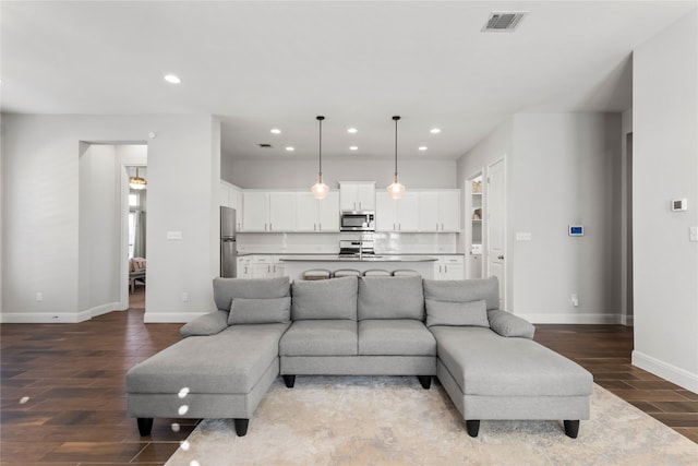 living room featuring hardwood / wood-style flooring