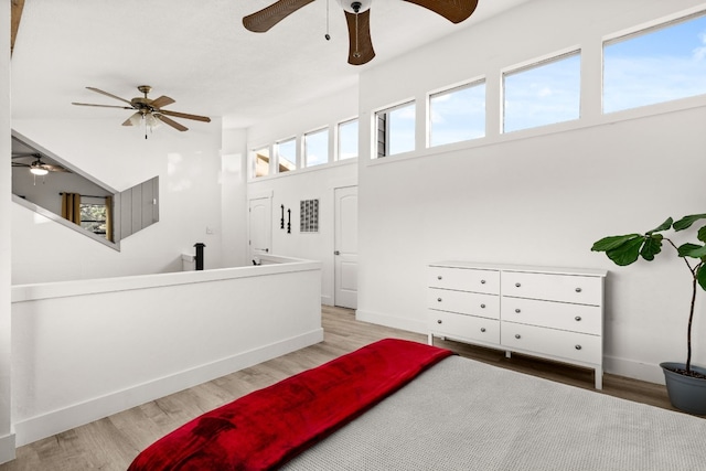 bedroom with light hardwood / wood-style flooring