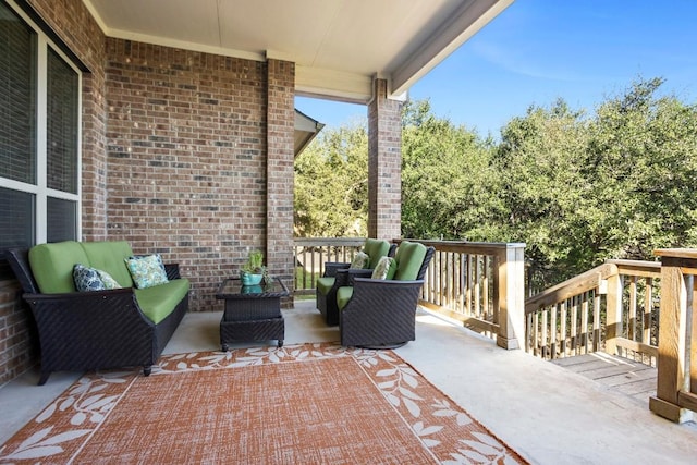 view of patio featuring an outdoor living space