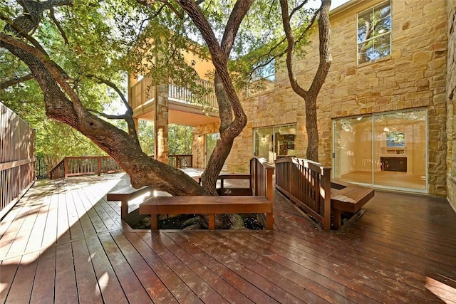 view of deck at dusk