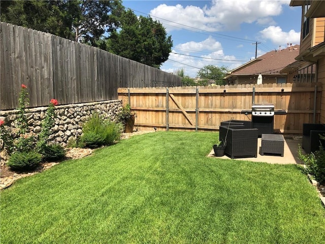 view of yard with a patio area