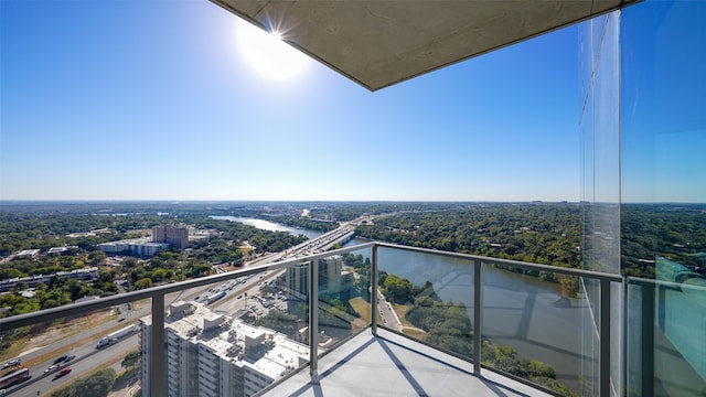 balcony with a city view