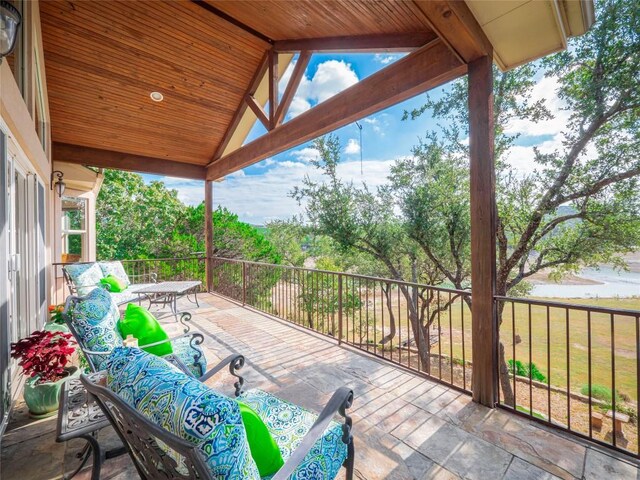 view of patio / terrace featuring an outdoor hangout area