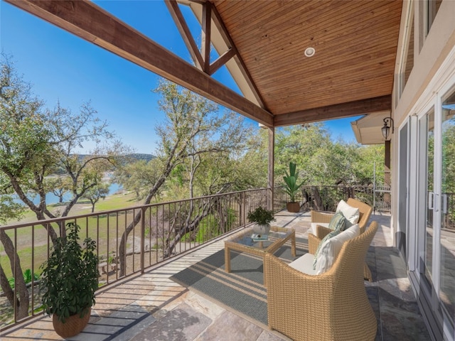 9907 Trails End Rd Unit 6, Leander, TX 78641 - wooden terrace featuring outdoor lounge area