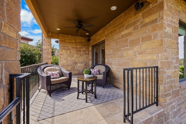 view of patio / terrace with ceiling fan