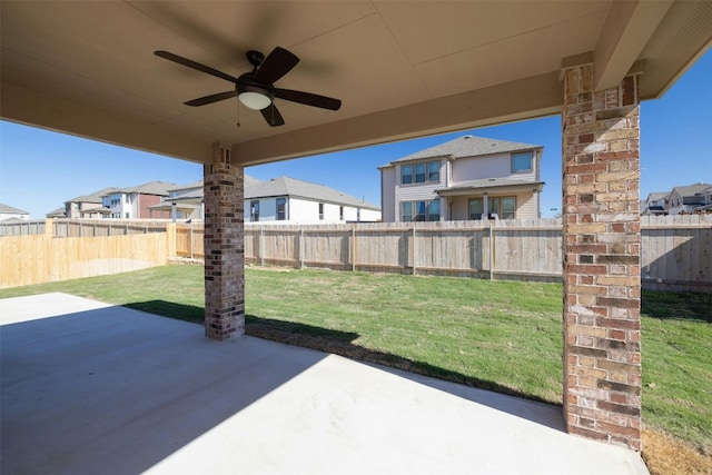 view of patio / terrace with ceiling fan