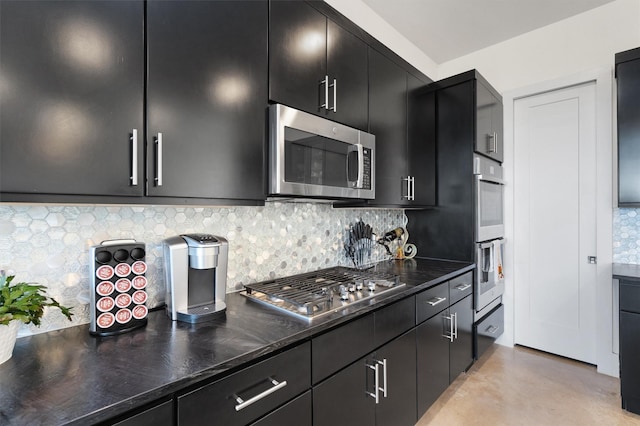 kitchen featuring decorative backsplash and appliances with stainless steel finishes