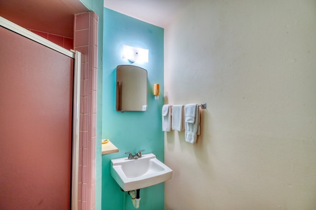 201 Lakewood Dr, Burnet, TX 78611 - full bath with a sink and a stall shower