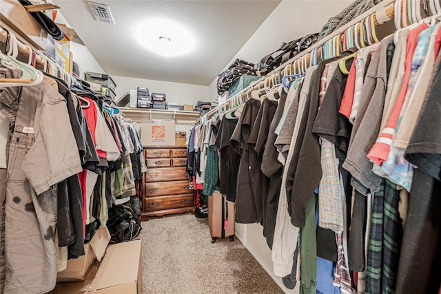 spacious closet with carpet floors