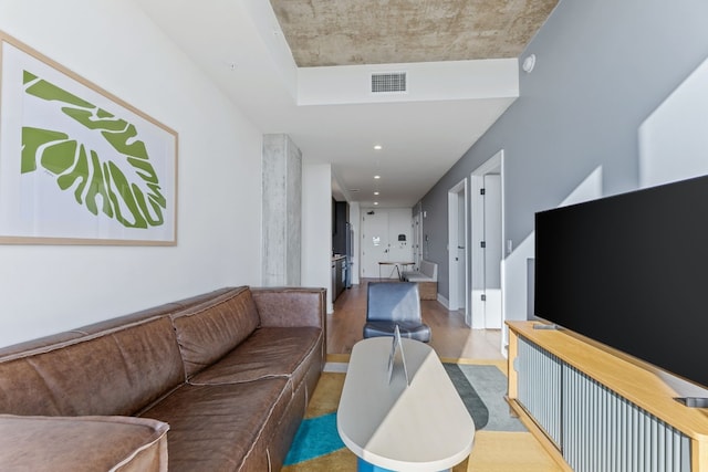 48 E Ave Unit 1405, Austin, TX 78701 - living area with wood finished floors