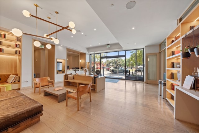 48 E Ave Unit 1405, Austin, TX 78701 - lobby featuring a wall of windows and recessed lighting
