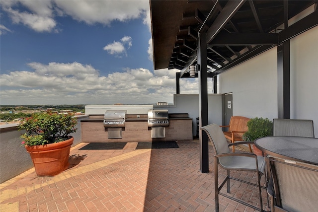 view of patio / terrace with area for grilling and grilling area