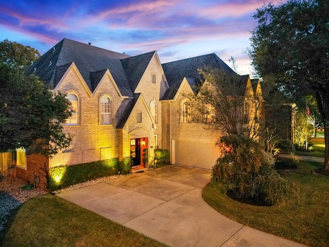 view of front of house with a garage