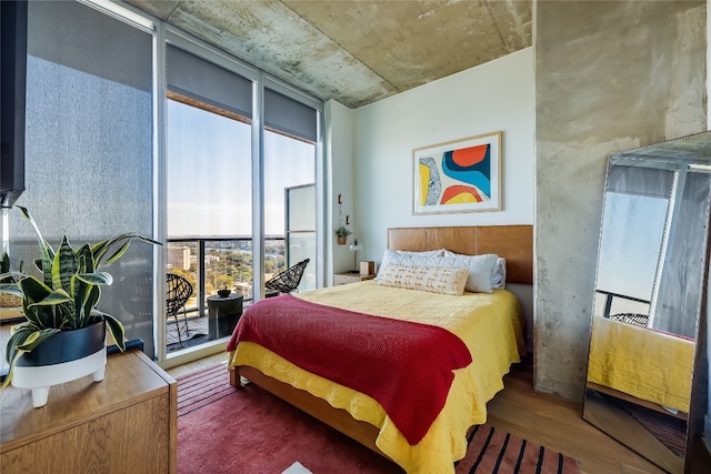 bedroom featuring hardwood / wood-style flooring