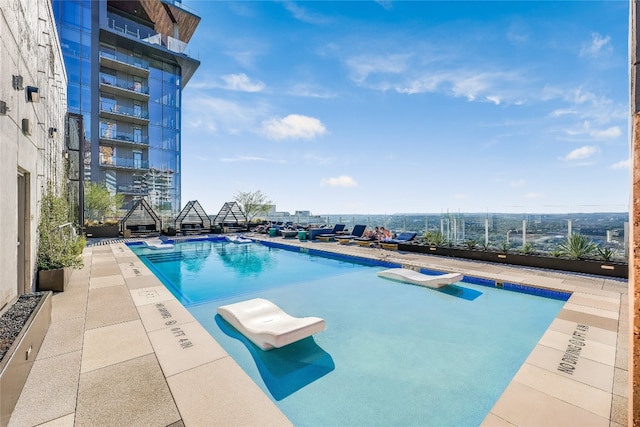 view of pool with a patio area