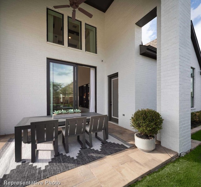 view of patio / terrace with ceiling fan