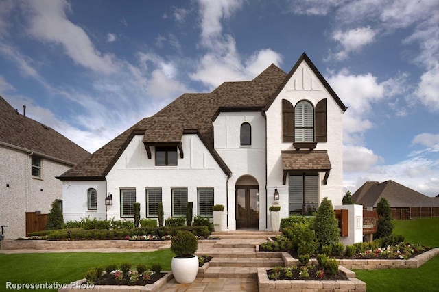 french provincial home featuring french doors