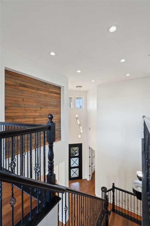 hall featuring dark hardwood / wood-style floors