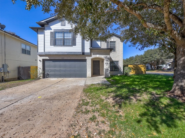 view of property with a garage