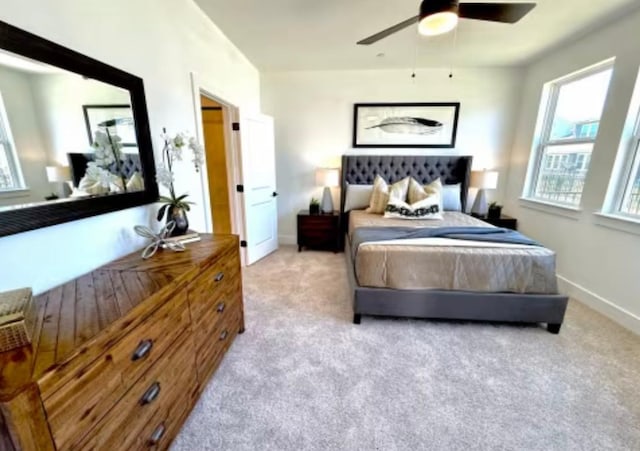 2026 Cora Ivy Ln, Round Rock, TX 78665 - bedroom featuring carpet floors, a ceiling fan, and baseboards
