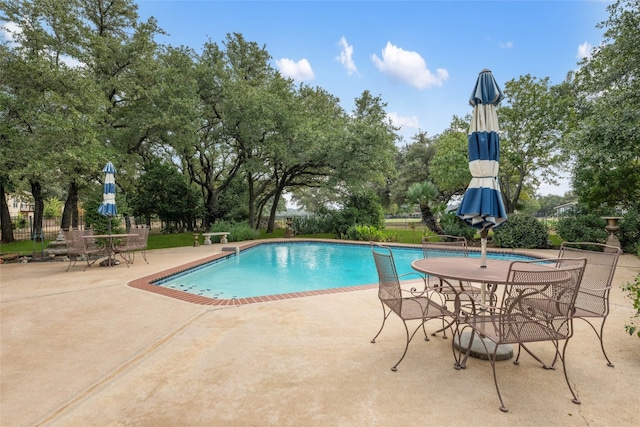 view of pool featuring a patio area