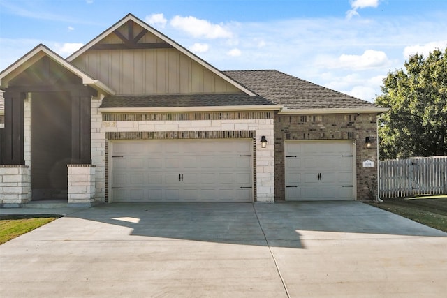 view of front facade with a garage