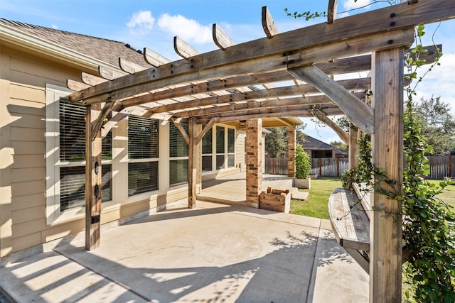 view of patio with a pergola