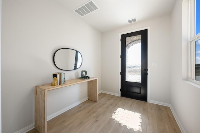 foyer featuring light hardwood / wood-style floors