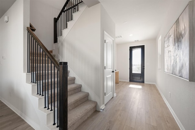 entryway featuring light hardwood / wood-style flooring