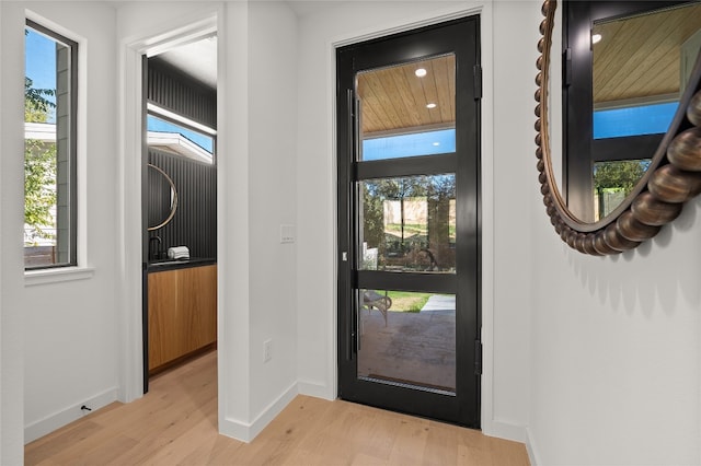 entrance foyer featuring light wood-type flooring